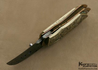 Lloyd McConnell Custom Knife Damascus & Dan Wilkerson Engraved Mokume Linerlock - Image 5