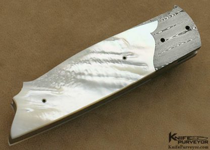 Lloyd McConnell Custom Knives Mother of Pearl & Damascus Left Hand Opening Liner Lock - Image 3