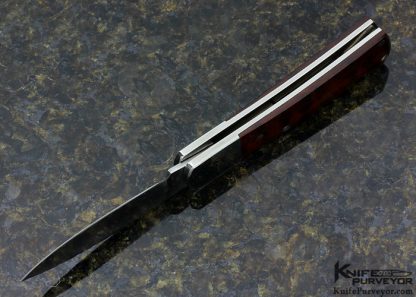 Lou Hegedus Custom Knife Sole Authorship Damascus and Wood Lockback - Image 5