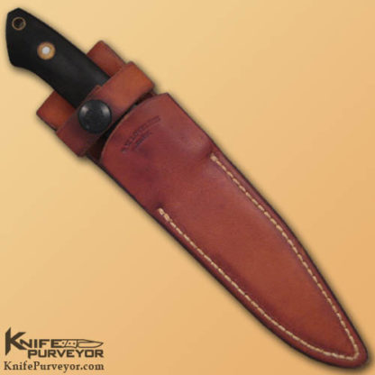 Bob Loveless Custom Knife: Green Micarta Riverside Boot - Image 3