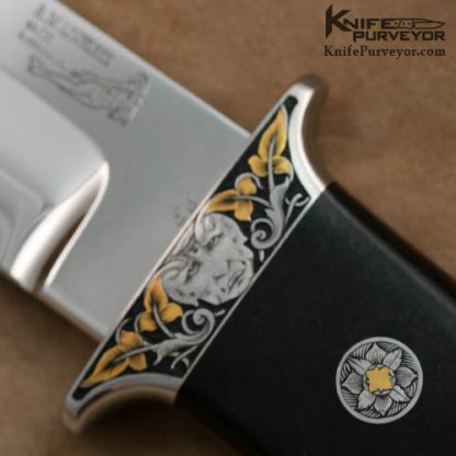 Bob Loveless Custom Knife Double Nude Logo Chute Engraved by Dan Wilkerson - Image 3