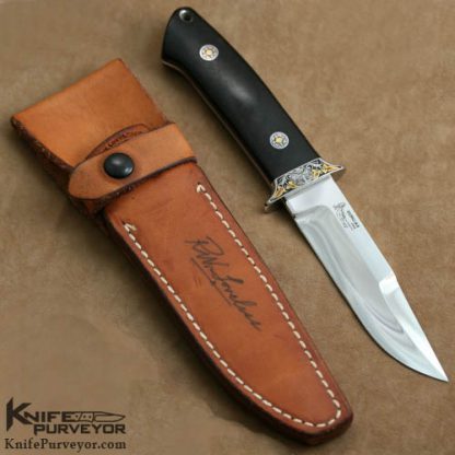 Bob Loveless Custom Knife Double Nude Logo Chute Engraved by Dan Wilkerson - Image 4
