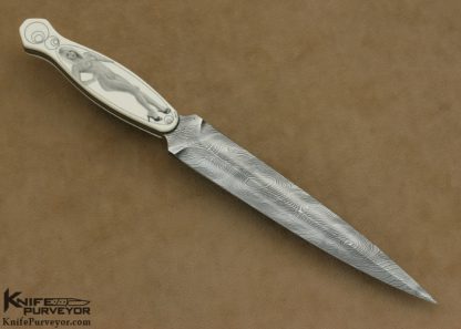 Ron Luebke Jr. Custom Knife Sole Authorship Scrimshawed Pre-ban Elephant Ivory Dagger - Image 3
