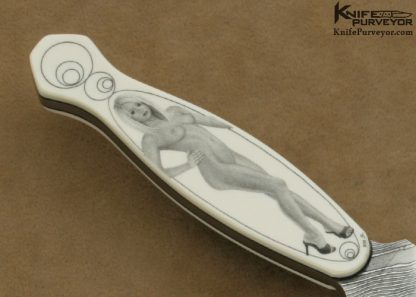 Ron Luebke Jr. Custom Knife Sole Authorship Scrimshawed Pre-ban Elephant Ivory Dagger - Image 4
