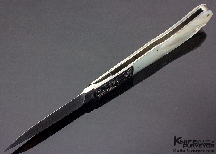 Steve Hoel Custom Knife Mother of Pearl Midlock Lynton McKenzie Engraved - Image 5