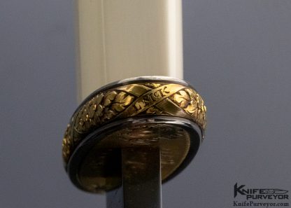 D.E. Henry Custom Knife Mammoth Ivory Bowie Scrimshawed by Buster Warenski and Engraved by Lynton McKenzie - Image 10