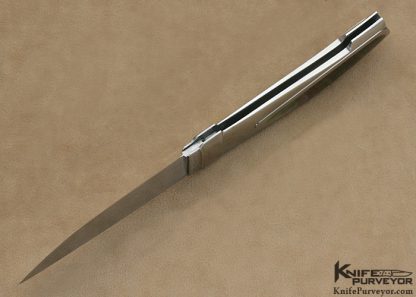 Marcello Garau Custom Knife  Black Lip Tahitian Pearl Shell Semi-Interframe "Flying Saucer" Lockback - Image 7