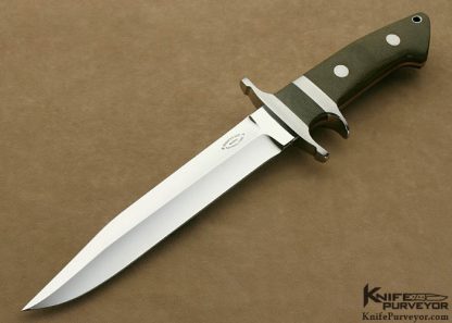 Marcus Lin Custom Knife Bob Loveless Style Green Canvas Micarta Big Bear