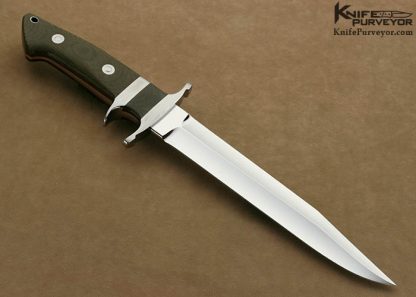 Marcus Lin Custom Knife Bob Loveless Style Green Canvas Micarta Big Bear - Image 4