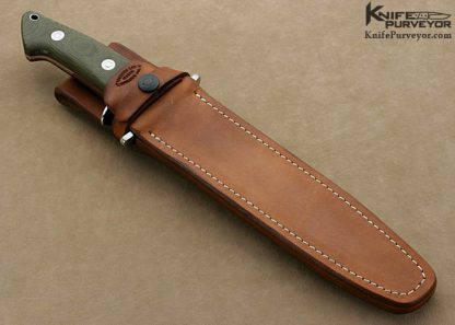 Marcus Lin Custom Knife Bob Loveless Style Green Canvas Micarta Big Bear - Image 5