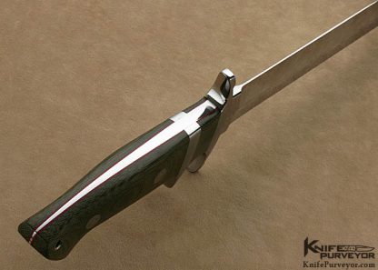 Marcus Lin Custom Knife Bob Loveless Style Green Canvas Micarta Big Bear - Image 6
