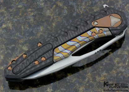 Microtech Marfione Custom Knife Custom Sigil Carbon Fiber with Copper - Image 2