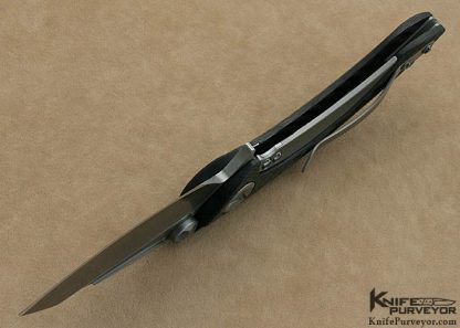 Marfione Custom Knife Carbon Fiber "Whale Shark" Flipper with Stone Wash Finished 154CM Blade - Image 6