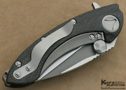 Marfione Custom Knife Carbon Fiber "Whale Shark" Flipper with Stone Wash Finished 154CM Blade - Image 3