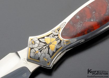 Scott Sawby Custom Knife Mary Ellen Jasper Self Lock Engraved by Marian Sawby - Image 2