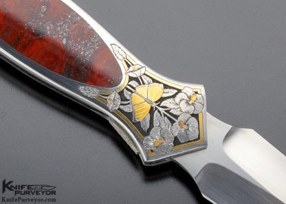 Scott Sawby Custom Knife Mary Ellen Jasper Self Lock Engraved by Marian Sawby - Image 4