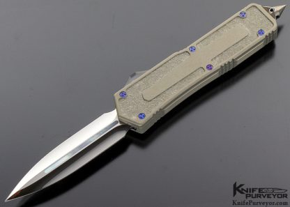 Anthony Marifone Custom Knife "Winter Scarab" OTF Automatic  with Mother of Pearl Inlay and Non-Slip Grip SN 001