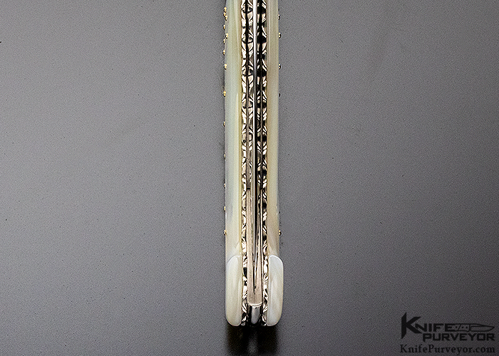 Fabrizio Silvestrelli Set of 2 Mother of Pearl Subhilt Lock-back Fighters Engraved by Creative Arts & Mario Terzi - Image 21