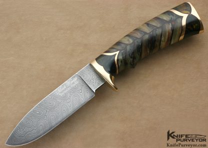 Mark Knapp Custom Knife Sole Authorship Damascus & Mosaic Handle Hunter