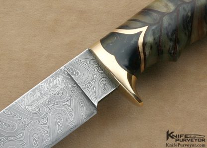 Mark Knapp Custom Knife Sole Authorship Damascus & Mosaic Handle Hunter - Image 2
