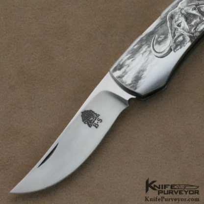 Jim Martin Custom Knives Italian Master Gabelli Engraved Barrett Smythe Lockback - Image 2