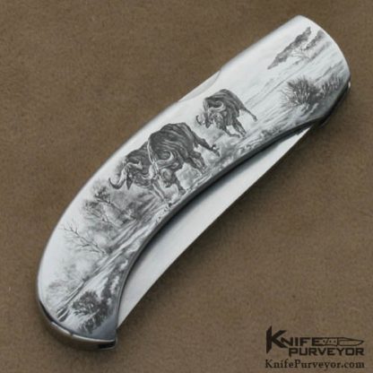 Jim Martin Custom Knives Italian Master Gabelli Engraved Barrett Smythe Lockback - Image 4