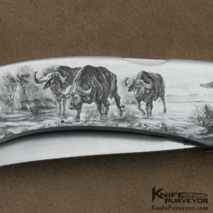 Jim Martin Custom Knives Italian Master Gabelli Engraved Barrett Smythe Lockback - Image 5