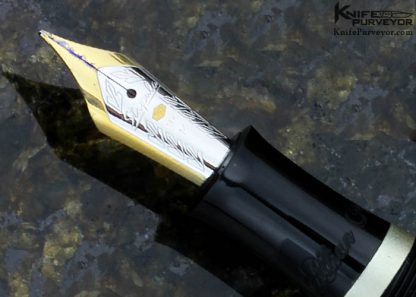 Stipula Custom Fountain Pen Masada Limited Edition 1 of 15 Black Resin Sterling Silver Gold Nib - Image 3