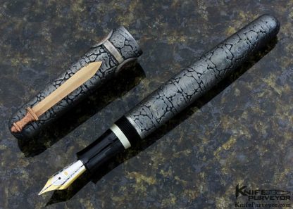 Stipula Custom Fountain Pen Masada Limited Edition 1 of 15 Black Resin Sterling Silver Gold Nib - Image 2