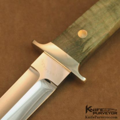 Masao Takahashi Custom Knife Green Dyed Burl Fighter - Image 2
