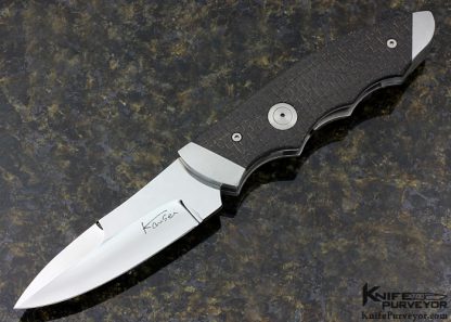 Kansei Matsuno Custom Knife Lightning Strike Carbon Fiber Push Dagger/Hunter Linerlock