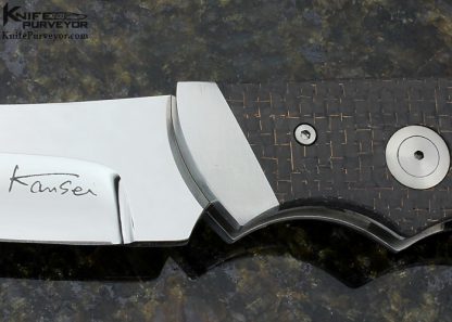 Kansei Matsuno Custom Knife Lightning Strike Carbon Fiber Push Dagger/Hunter Linerlock - Image 2