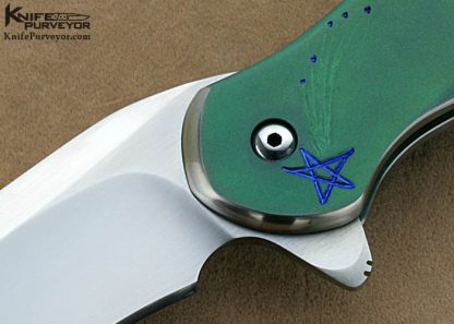 Matt Cucchiara Custom Knives Sole Authorship Carved Anodized Titanium Frame Lock Flipper - Image 2