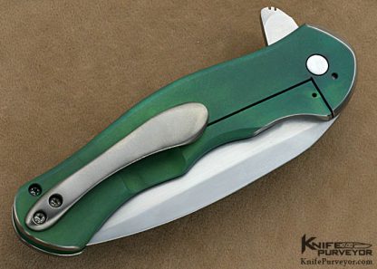 Matt Cucchiara Custom Knives Sole Authorship Carved Anodized Titanium Frame Lock Flipper - Image 4
