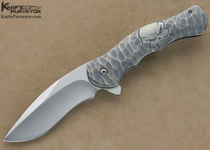 Matt Cucchiara Custom Knives Carved Anodized Titanium Skull Flipper