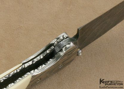 Matt Diskin Custom Knife Sole Authorship Damascus  Liner Lock - Image 10