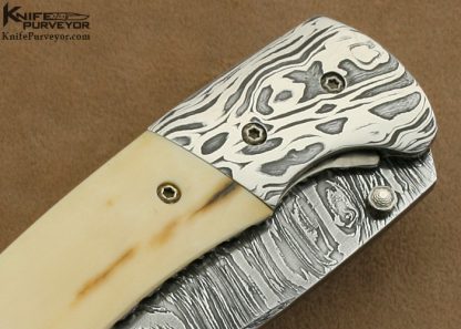 Matt Diskin Custom Knife Sole Authorship Damascus  Liner Lock - Image 4