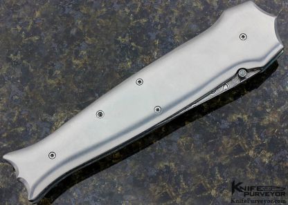 Matt Diskin Custom Knife Damascus & Titanium Button Release D/A Auto - Image 3