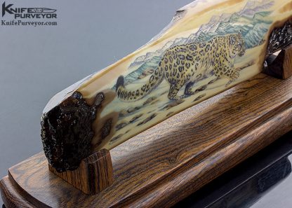 Mathew Stothart Scrimshawed Fossil Walrus with Snow Leopard - Image 3