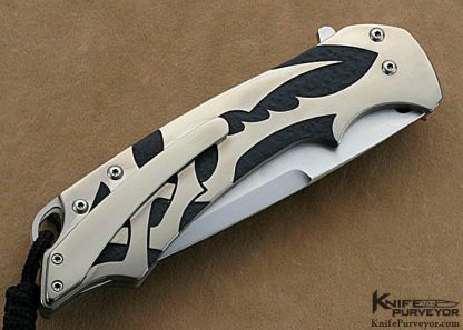 Matthew Lerch Custom Knife 2007 Chicago Custom Knife Show "Best Tactical"  Award Winning Carved Flipper - Image 3