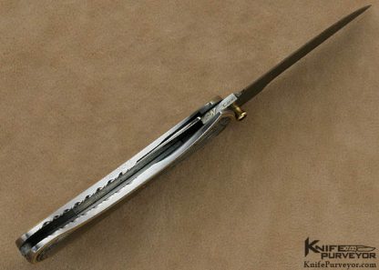 Matthew Lerch Custom Knife Julie Warenski Engraved Black Lip Tahitian Pearl Shell Interframe "Richfield" D/A Linerlock - Image 9