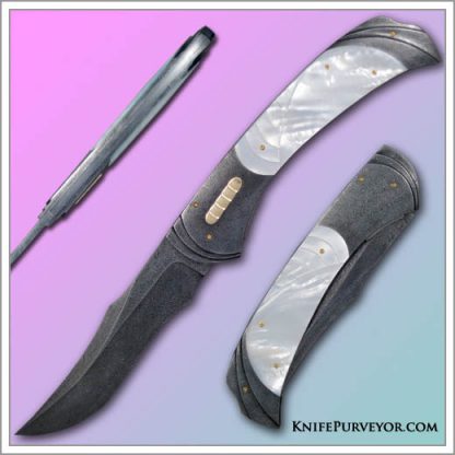 Matthew Lerch's Custom Knife: Jerry Rados Project Automatic in Mother of Pearl Automatic and Jerry Rados Turkish Twist Damascus