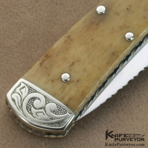 Harvey McBurnette Custom Knives Sole Authorship Engraved Lockback Oosic Folder - Image 4
