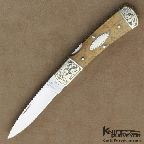 Harvey McBurnette Custom Knives Sole Authorship Engraved Lockback Oosic Folder