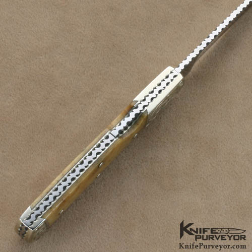 Harvey McBurnette Custom Knives Sole Authorship Engraved Lockback Oosic Folder - Image 5