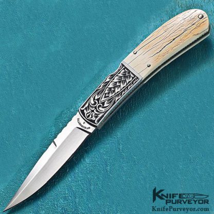 Harvey McBurnette Custom Knife Sole Authorship Engraved Front Lock Auto