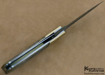 Mel Nishiuchi Custom Knife Devin Thomas "Raindrop" Damascus, Mokume and Labradorite Linerlock - Image 9