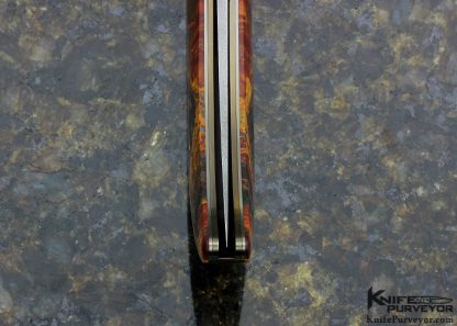 Mel Nishuichi Custom Knife Devin Thomas Stainless Ladder Damascus Blade with Mokume Bolsters and Australian Water Jasper with Hidden Screw Construction - Image 5