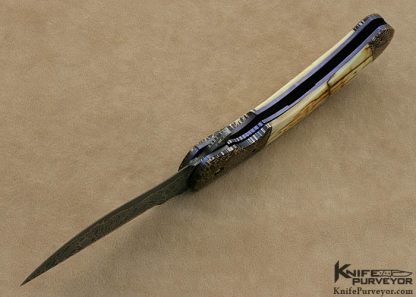 A.C. "Tony" Metsala Custom Knife Sole Authorship Damascus One of a Kind Flipper Liinerlock - Image 6