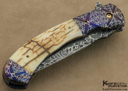 A.C. "Tony" Metsala Custom Knife Sole Authorship Damascus One of a Kind Flipper Liinerlock - Image 3